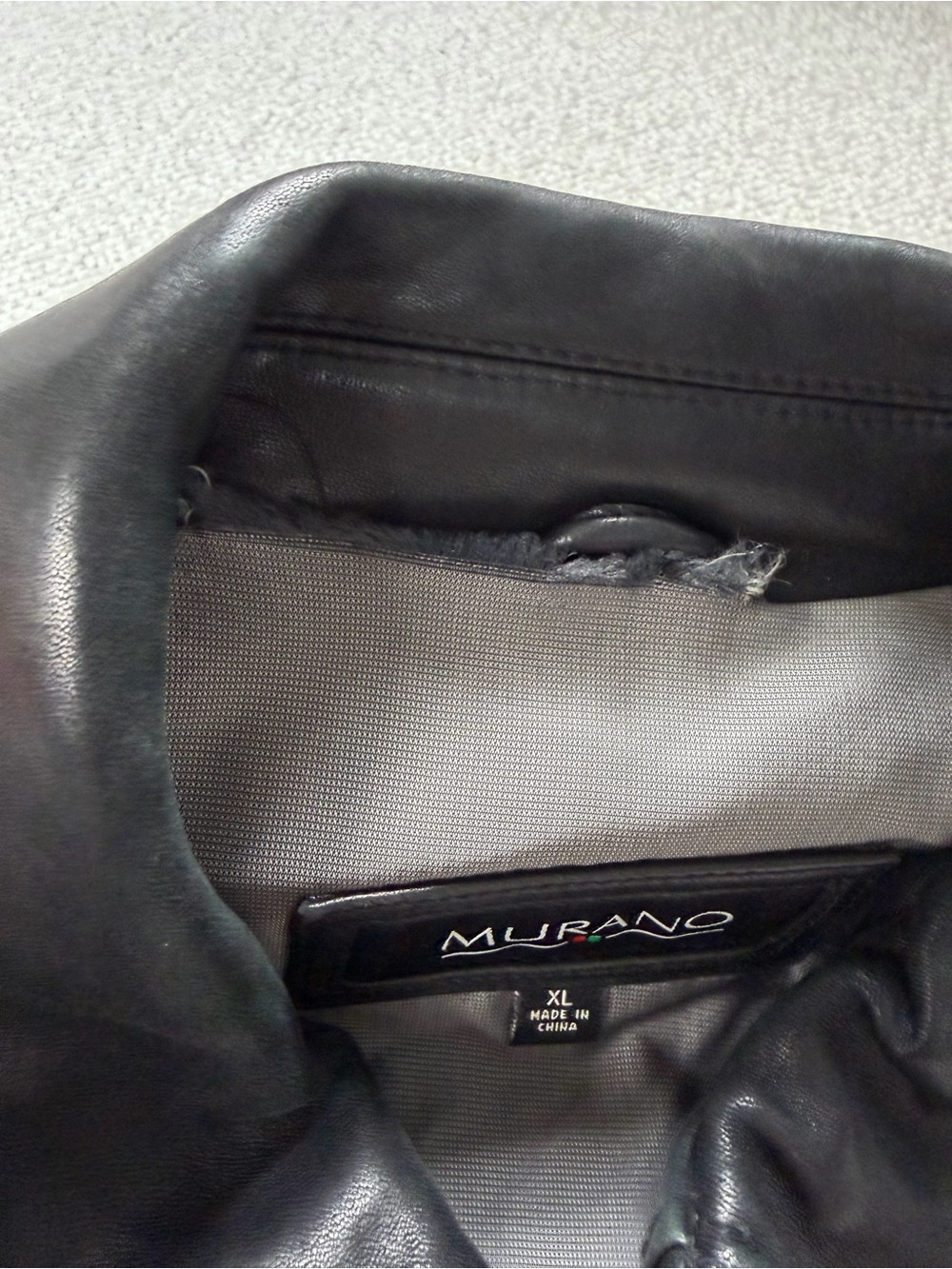 Murano XL Black Genuine Lambskin Leather Jacket 90s Y2K - Picture 7 of 14
